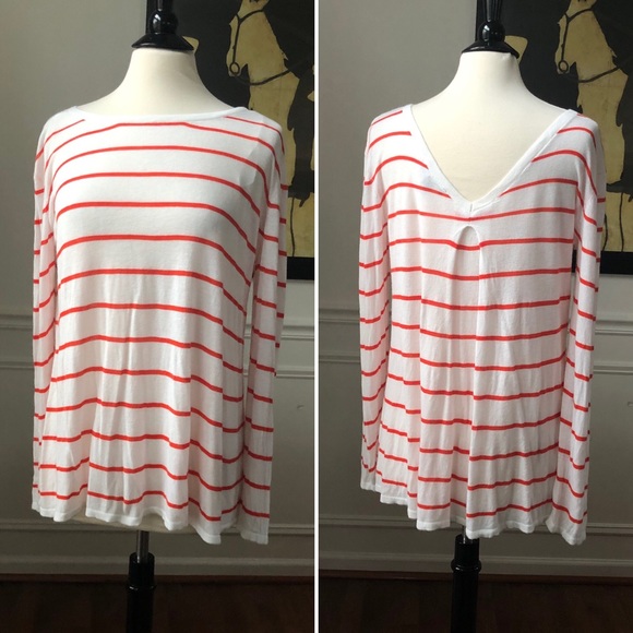 A Pea in the Pod Tops - A Pea In The Pod Maternity Orange Stripe Knit Top